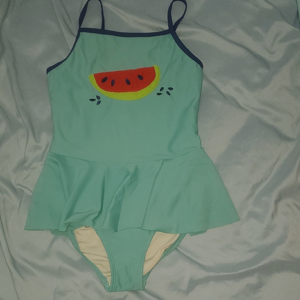 Hanna Andersson Green One Piece Swimsuit Watermelon Design